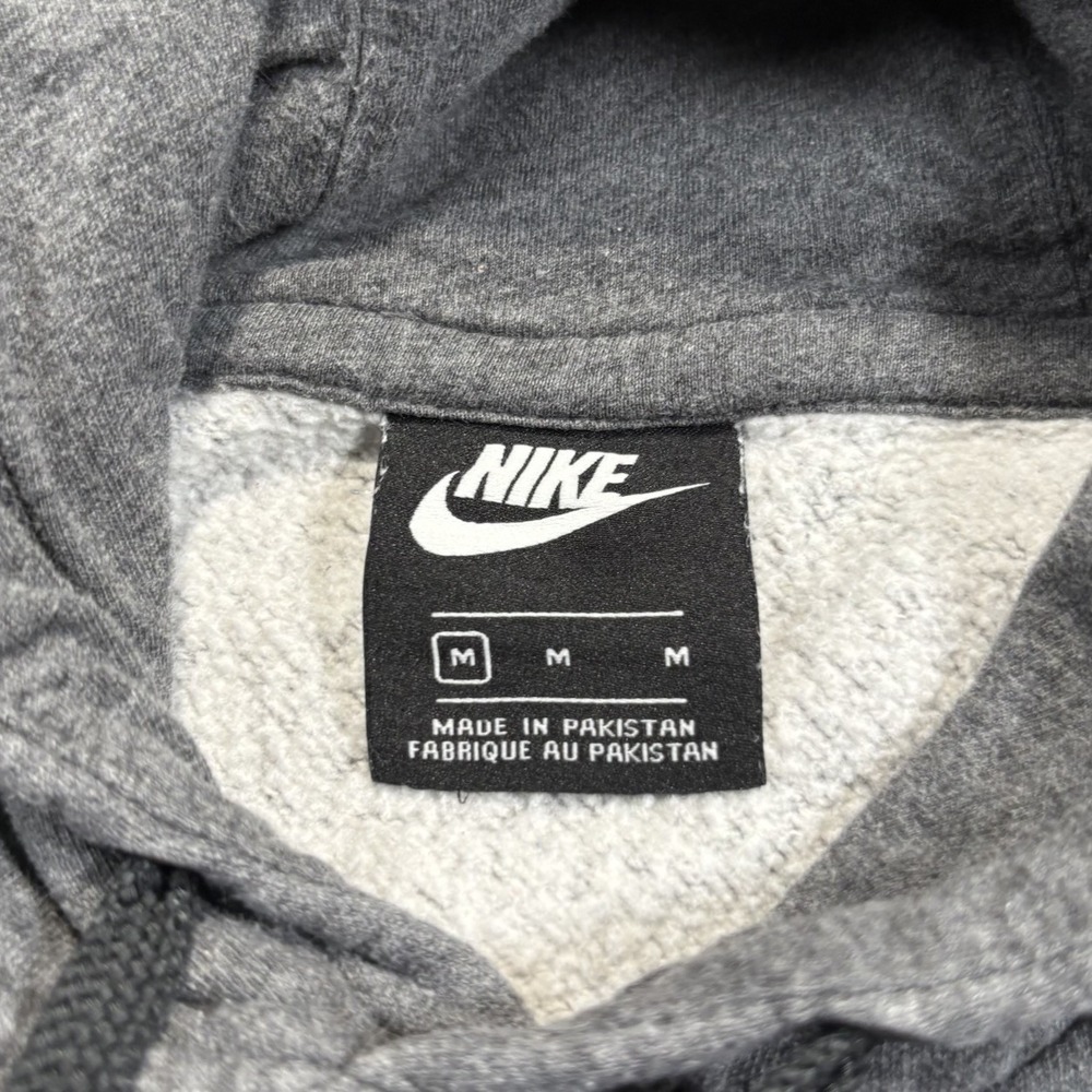 Nike Sportswear Club Fleece Hoodie Sweatshirt Mens M Gray Embroidered 804346 071 - Picture 4 of 9